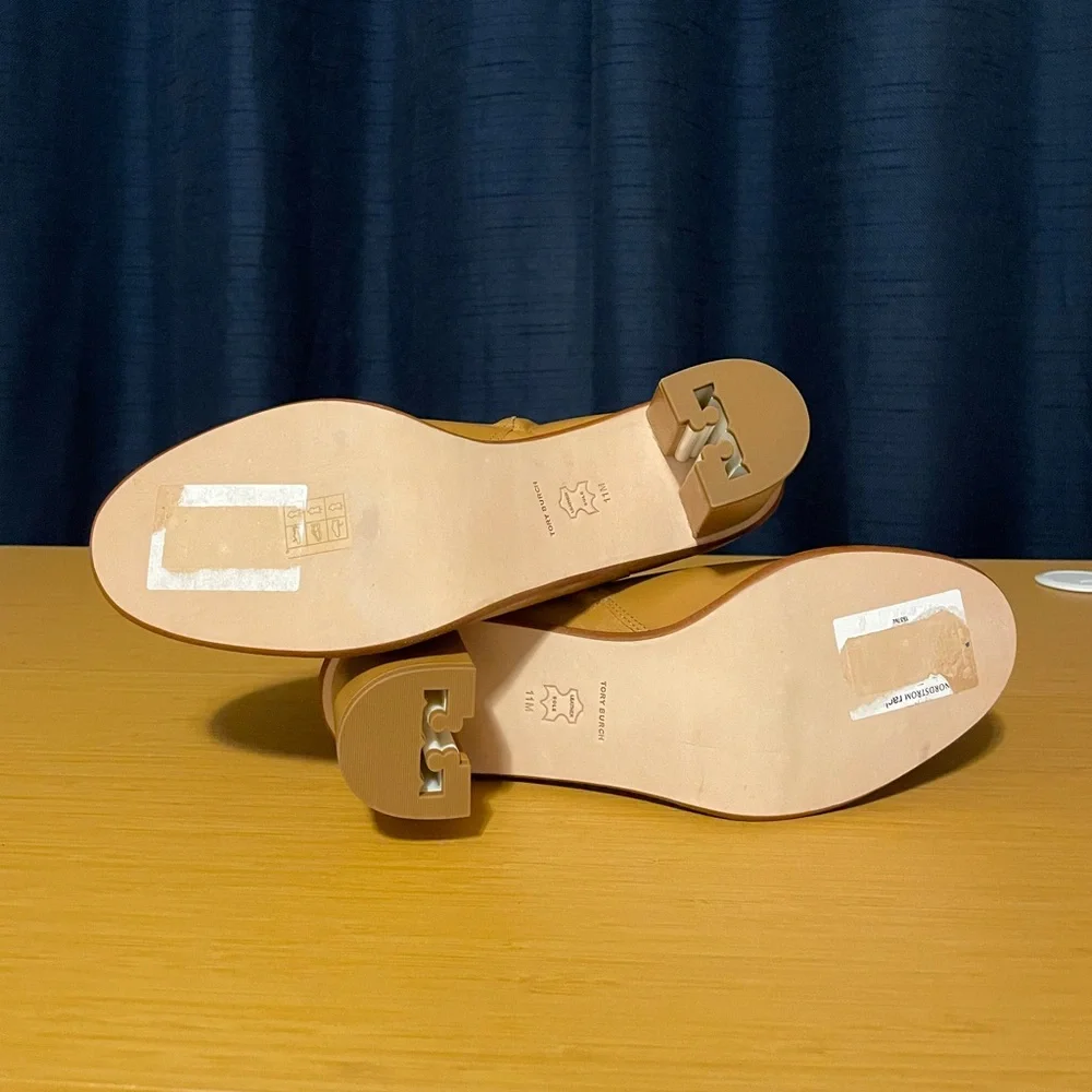 Tory Burch Brooke Stamped Heel Bootie Caramel